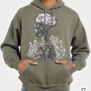 Men’s Social Collision Mushroom Shroom Head Hoodie ~ Size S/M ~ NWOT